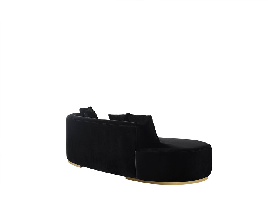 Ella Black Velvet Chaise Lounge