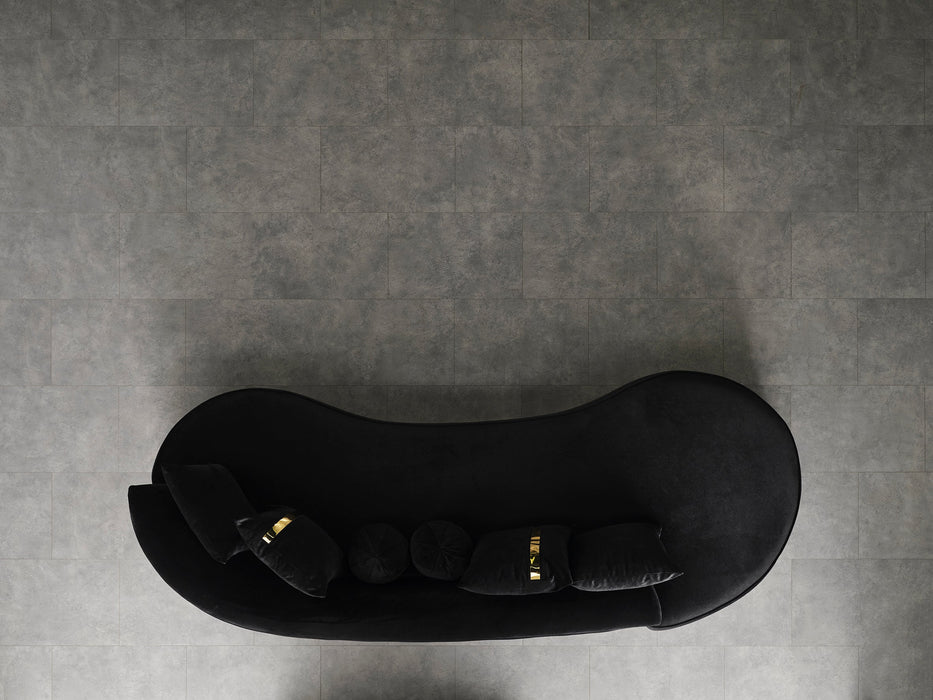 Ella Black Velvet Chaise Lounge