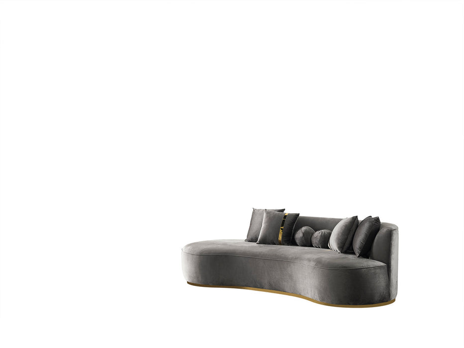 Ella Gray Velvet Chaise Lounge - In Stock Furniture