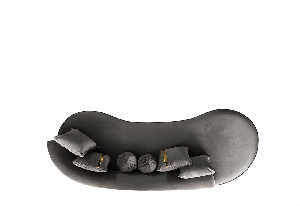 Ella Gray Velvet Chaise Lounge - In Stock Furniture