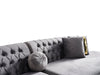 Ella Gray Velvet Curved Sectional - ELLAGRAY-SEC - Gate Furniture