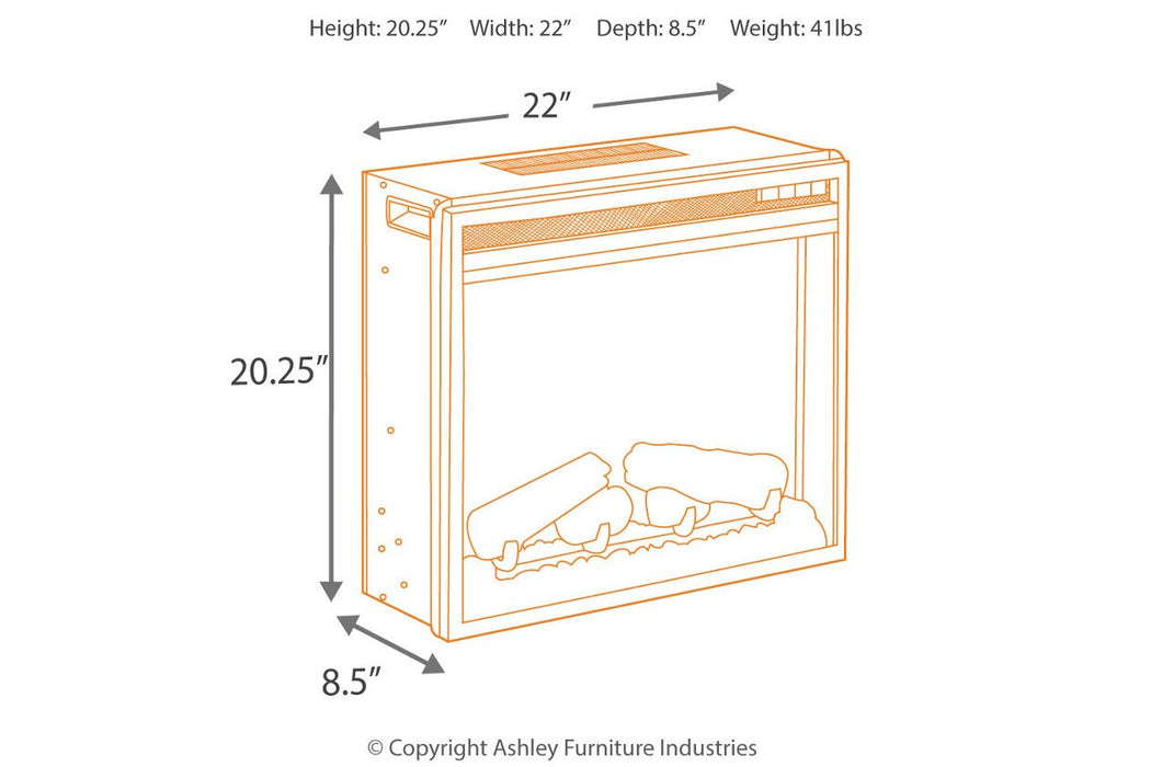 Entertainment Accessories Black Electric Fireplace Insert - W100-02 - Gate Furniture