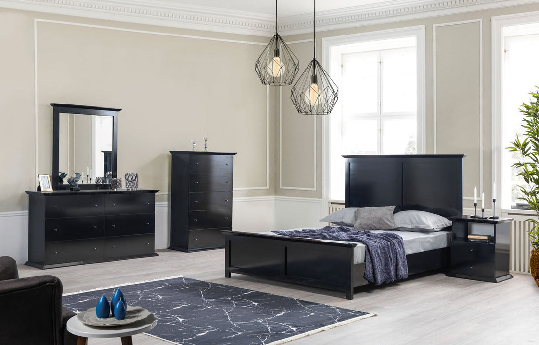 Erika Black 4 pc Queen Bedroom Set - Gate Furniture