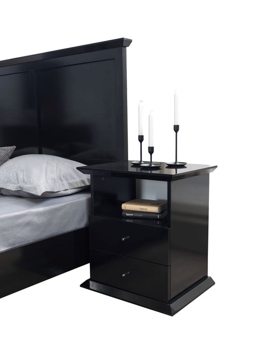 Erika Black 4 pc Queen Bedroom Set - Gate Furniture