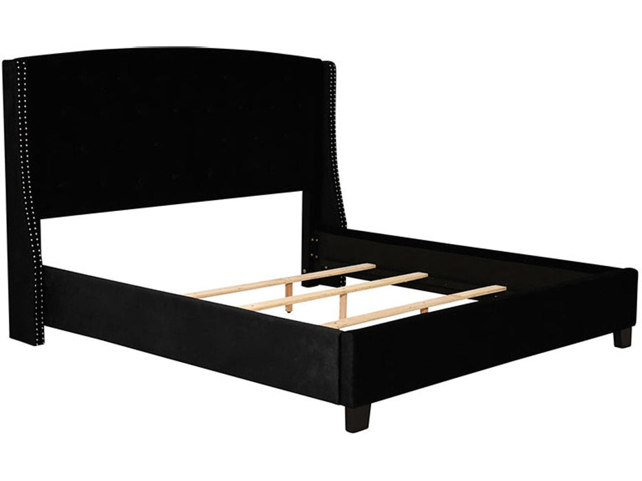 Eva Black Upholstered King Bed - Gate Furniture