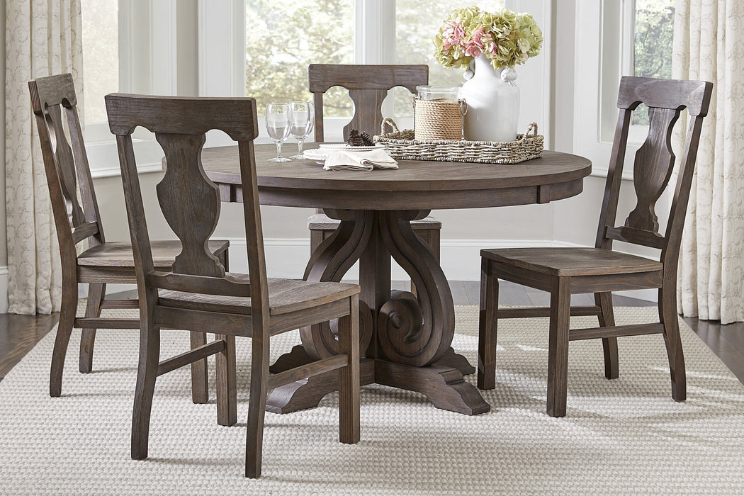 Toulon Dark Oak Round Dining Set