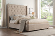 Fairborn Beige Tufted Full Platform Bed - 5877FBE-1 - Gate Furniture