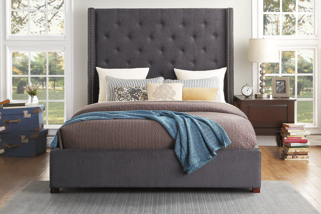 Fairborn Gray King Platform Bed with Storage Footboard - 5877KGY-1EKDW - Gate Furniture