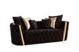 Fanci Black Velvet Sofa & Loveseat - Gate Furniture