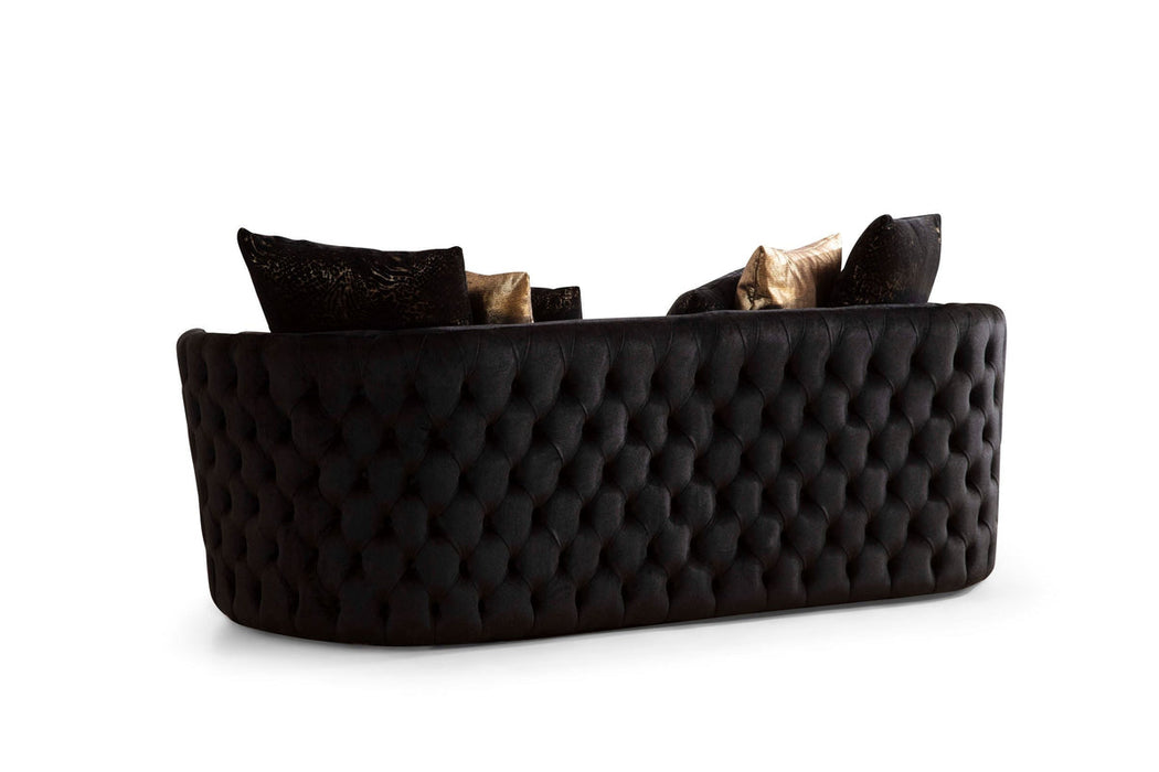 Fanci Black Velvet Sofa & Loveseat - Gate Furniture