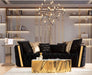 Fanci Black Velvet Sofa & Loveseat - Gate Furniture