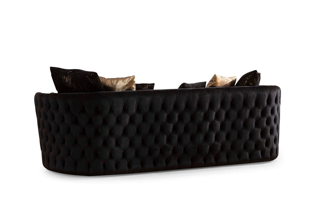 Fanci Black Velvet Sofa & Loveseat - Gate Furniture