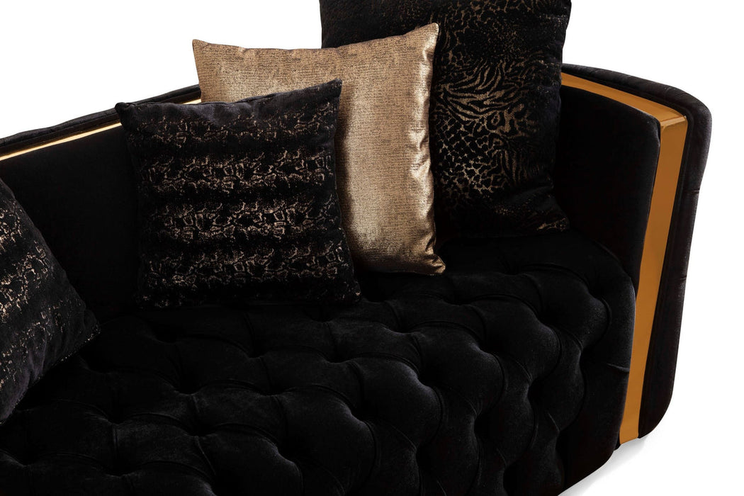 Fanci Black Velvet Sofa & Loveseat - Gate Furniture