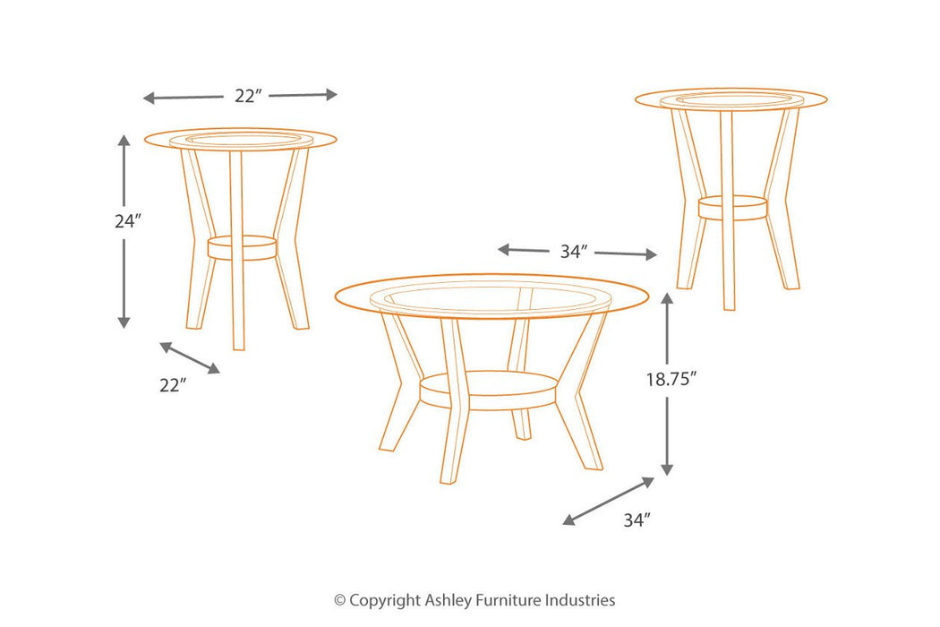 Fantell Dark Brown Table (Set of 3) - T210-13 - Gate Furniture