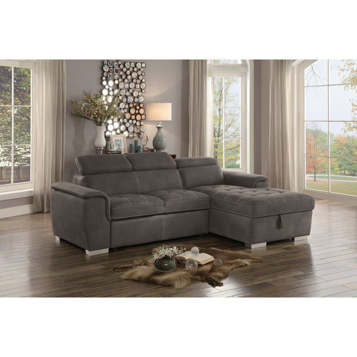 Ferriday Taupe Storage Sleeper Sectional - 8228TP* - Gate Furniture