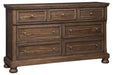 Flynnter Medium Brown Dresser - B719-31 - Gate Furniture