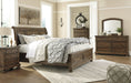 Flynnter Medium Brown Storage Platform Sleigh Bedroom Set - Gate Furniture