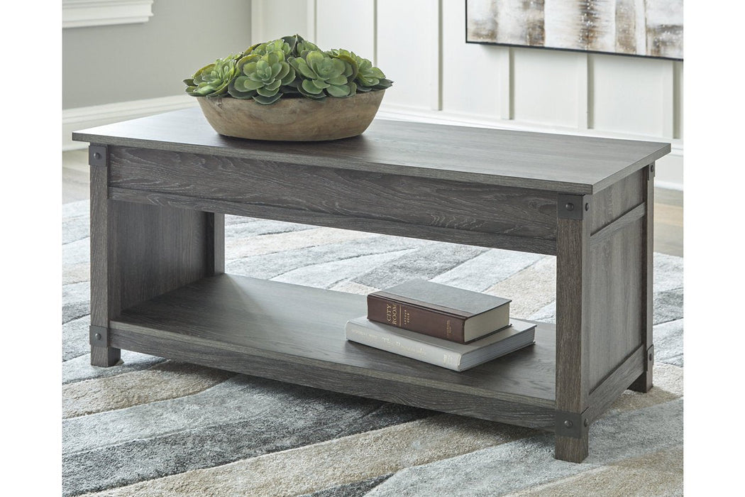 Freedan Grayish Brown Lift-Top Coffee Table - T175-9 - Gate Furniture