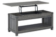 Freedan Grayish Brown Lift-Top Coffee Table - T175-9 - Gate Furniture