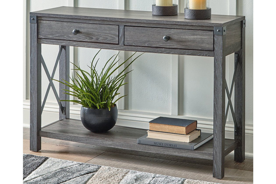 Freedan Grayish Brown Sofa/Console Table - T175-4 - Gate Furniture