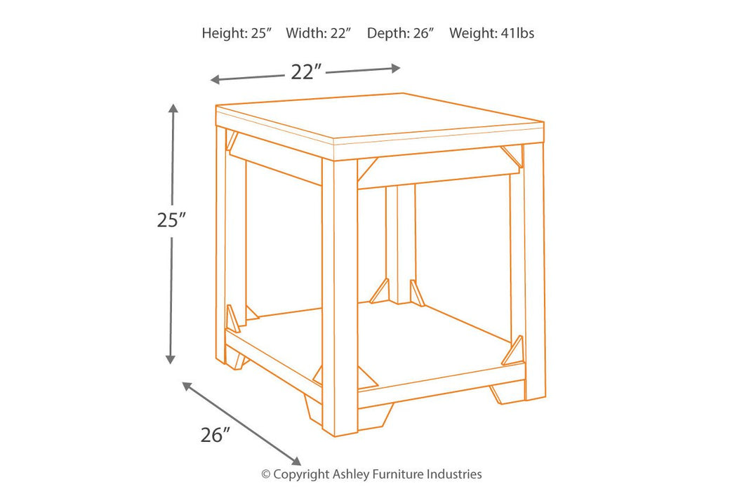 Fregine Whitewash End Table - T755-3 - Gate Furniture