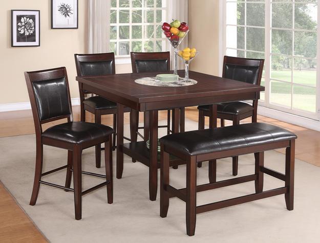 Fulton Dark Brown Counter Height Set - Gate Furniture