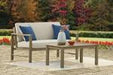 Fynnegan Light Brown Outdoor Loveseat with Table (Set of 2) - P349-035 - Gate Furniture