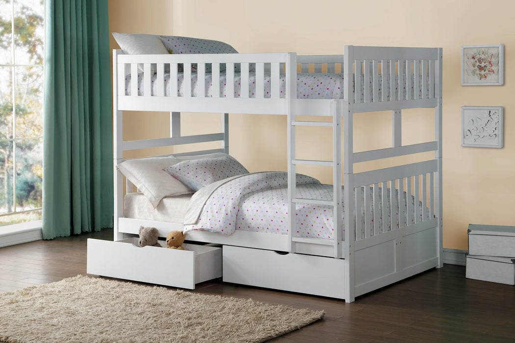 Galen White Full/Full Bunk Bed | B2053 - Gate Furniture