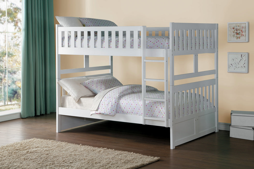 Galen White Full/Full Bunk Bed | B2053 - Gate Furniture