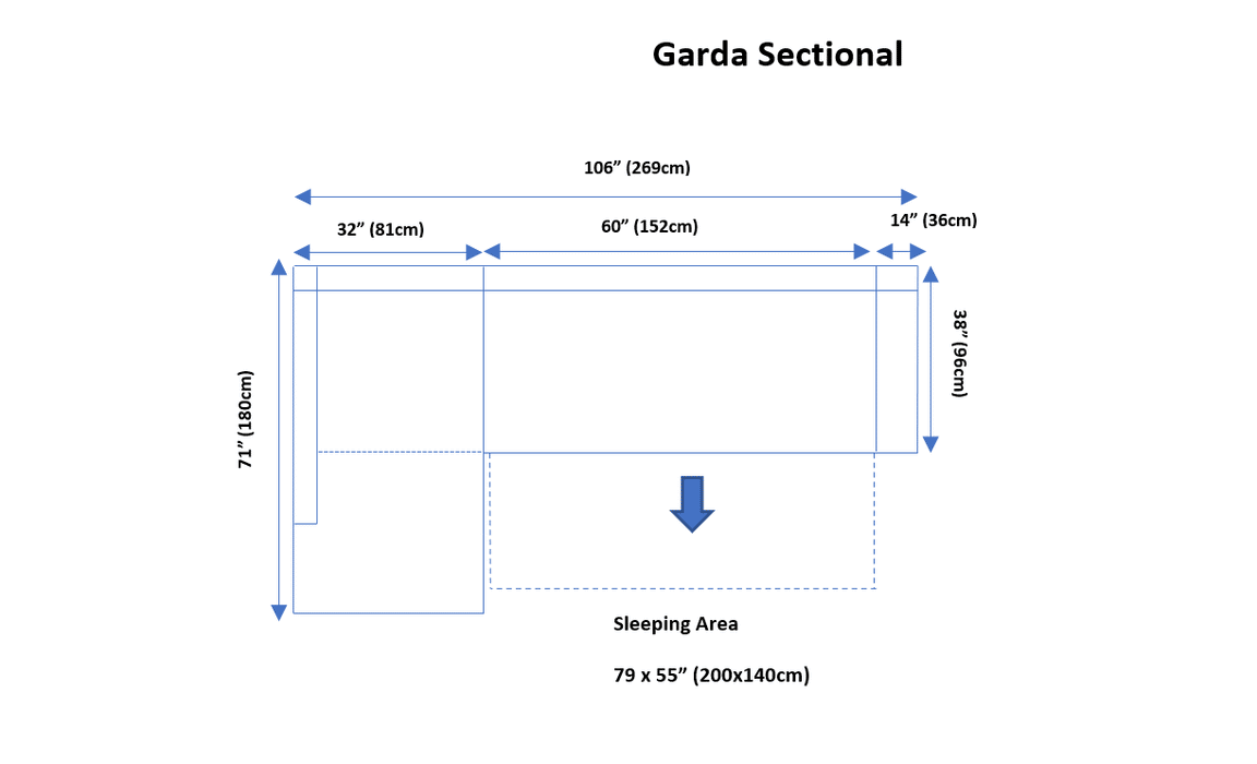 Garda Sectional W/ Bed And Storage - i30698 - Gate Furniture