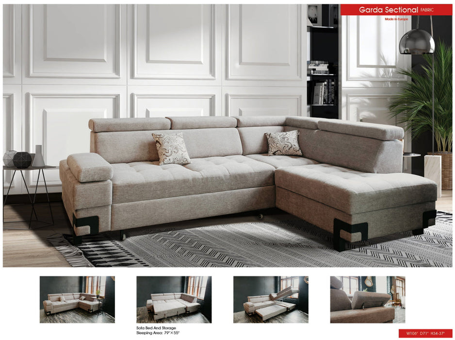 Garda Sectional W/ Bed And Storage - i30698 - Gate Furniture