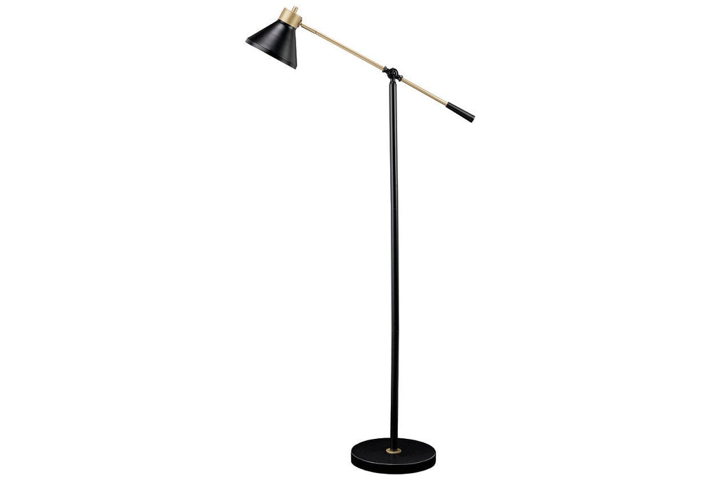 Garville Black/Gold Finish Floor Lamp - L734341 - Gate Furniture