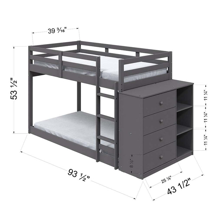 Gaston Twin/Twin Bunk Bed - BD01372 - In Stock Furniture