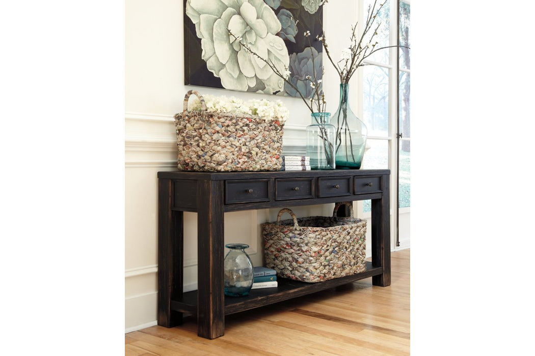 Gavelston Black Sofa/Console Table - T732-4 - Gate Furniture