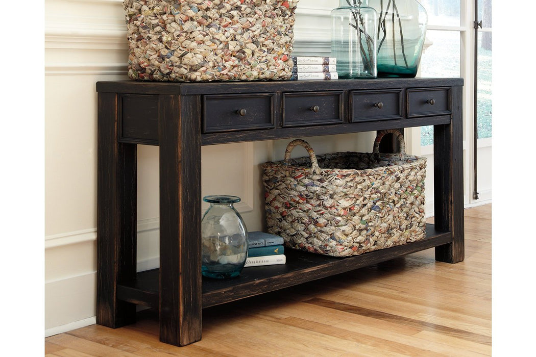 Gavelston Black Sofa/Console Table - T732-4 - Gate Furniture