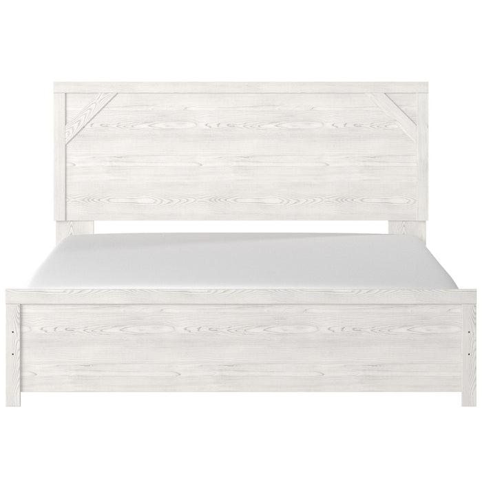 Gerridan White-Gray King Panel Bed - Gate Furniture