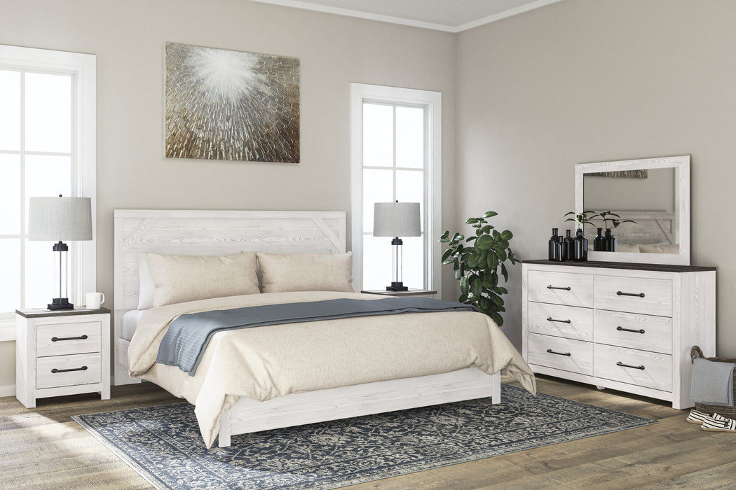 Gerridan White-Gray King Panel Bed - Gate Furniture