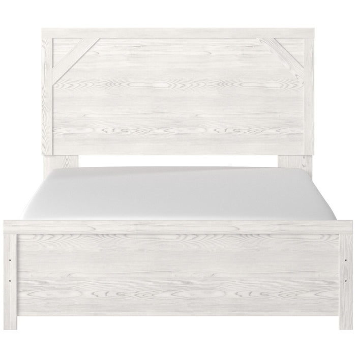 Gerridan White-Gray Queen Panel Bed - Gate Furniture