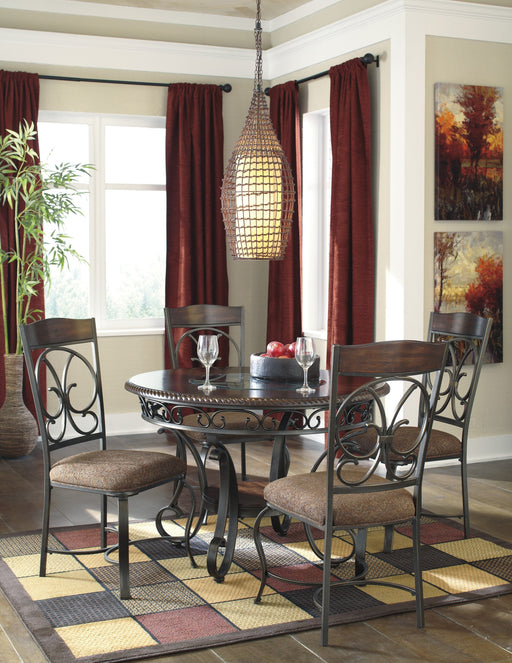 Glambrey Brown 5-Piece Round Dining Set - Gate Furniture