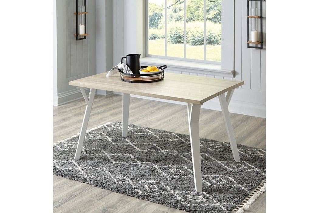 Grannen White/Natural Dining Table - D407-25 - Gate Furniture