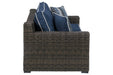 Grasson Lane Brown/Blue Loveseat with Cushion - P783-835 - Gate Furniture