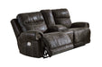 Grearview Charcoal Power Reclining Loveseat with Console - 6500518 - Gate Furniture