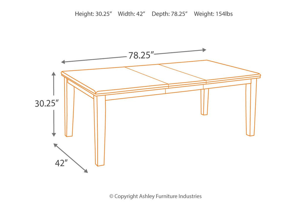 Haddigan Dark Brown Dining Extension Table - D596-35 - Gate Furniture