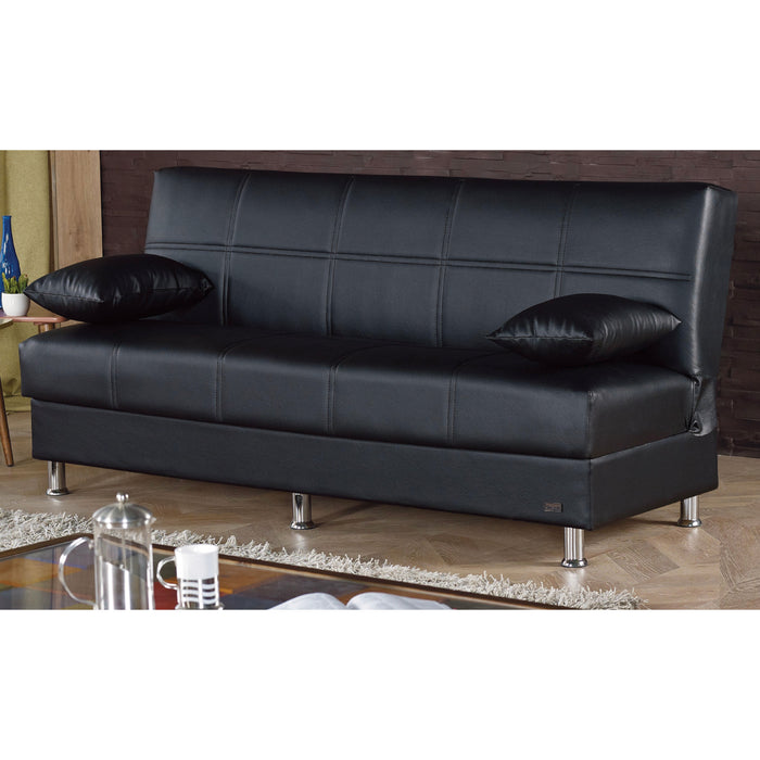 Halifax 75 in. Convertible Sleeper Sofa in Black with Storage - SB-HALIFAX - In Stock Furniture