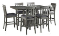 Hallanden Gray Counter Height Dining Set - Gate Furniture