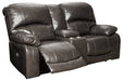 Hallstrung Gray Power Reclining Loveseat with Console - U5240318 - Gate Furniture