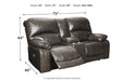 Hallstrung Gray Power Reclining Loveseat with Console - U5240318 - Gate Furniture