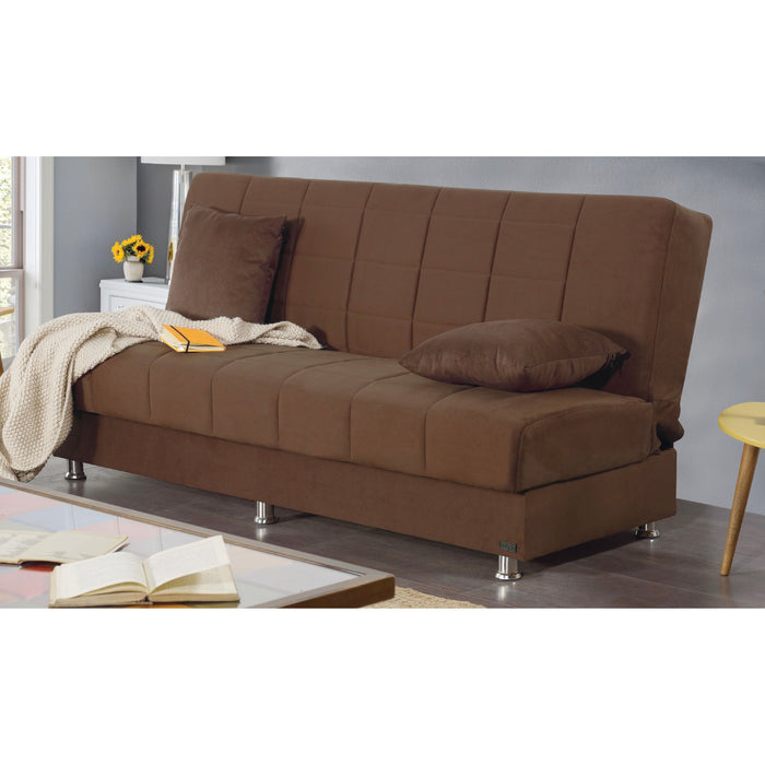 Hamilton 75 in. Convertible Sleeper Sofa in Brown with Storage - SB-HAMILTON - In Stock Furniture