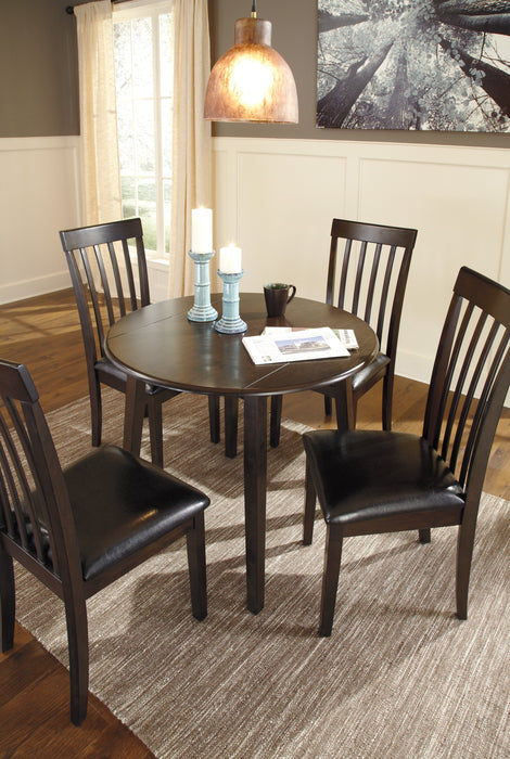 Hammis Dark Brown Round Drop Leaf Dining Set - Gate Furniture