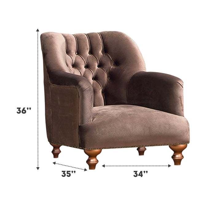 Happy 35 in. Chair in Brown - CH-HAPPY-BROWN - In Stock Furniture